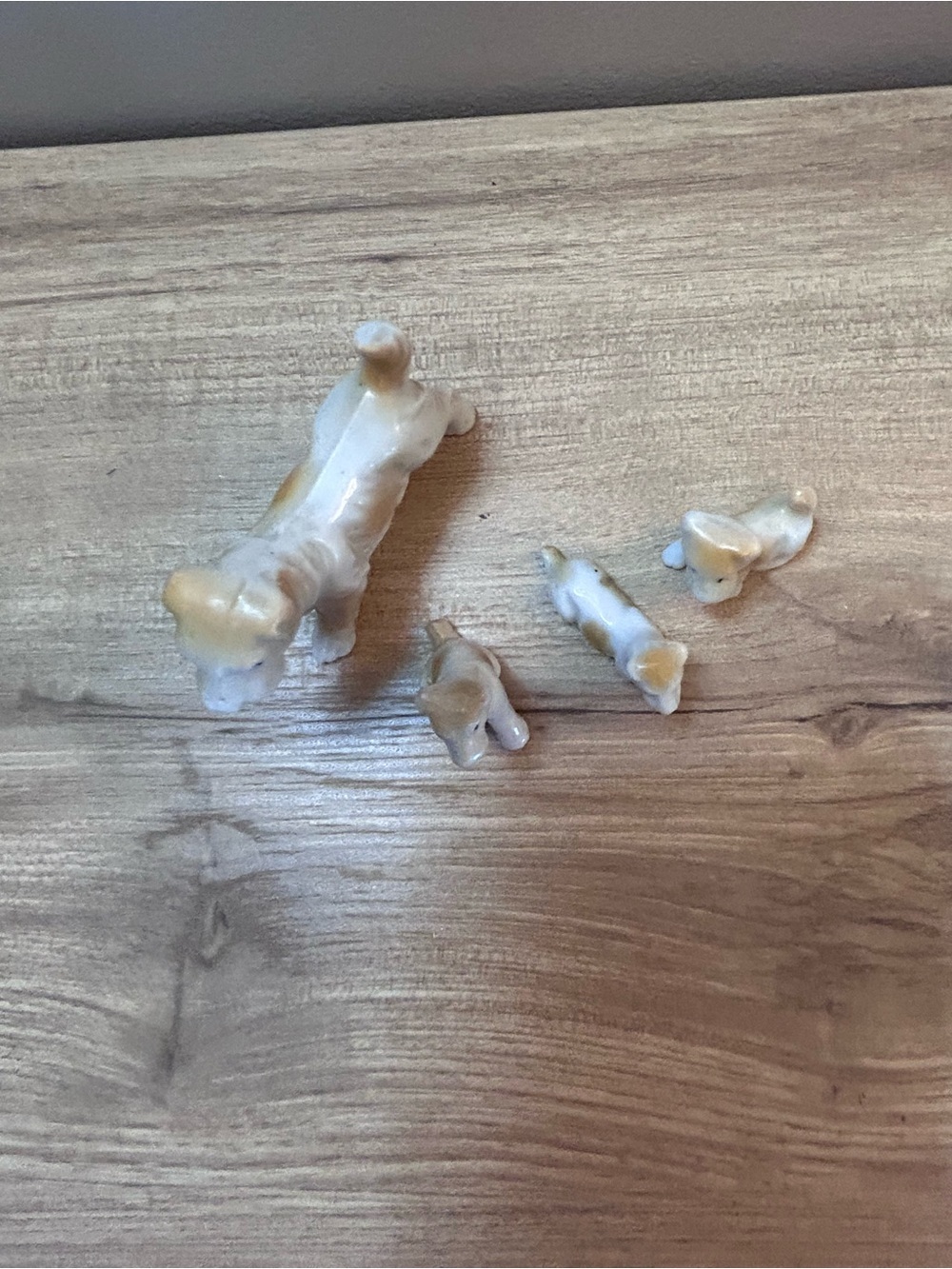Vintage White and Tan Ceramic Dog Family Figurines - Picture 2 of 4